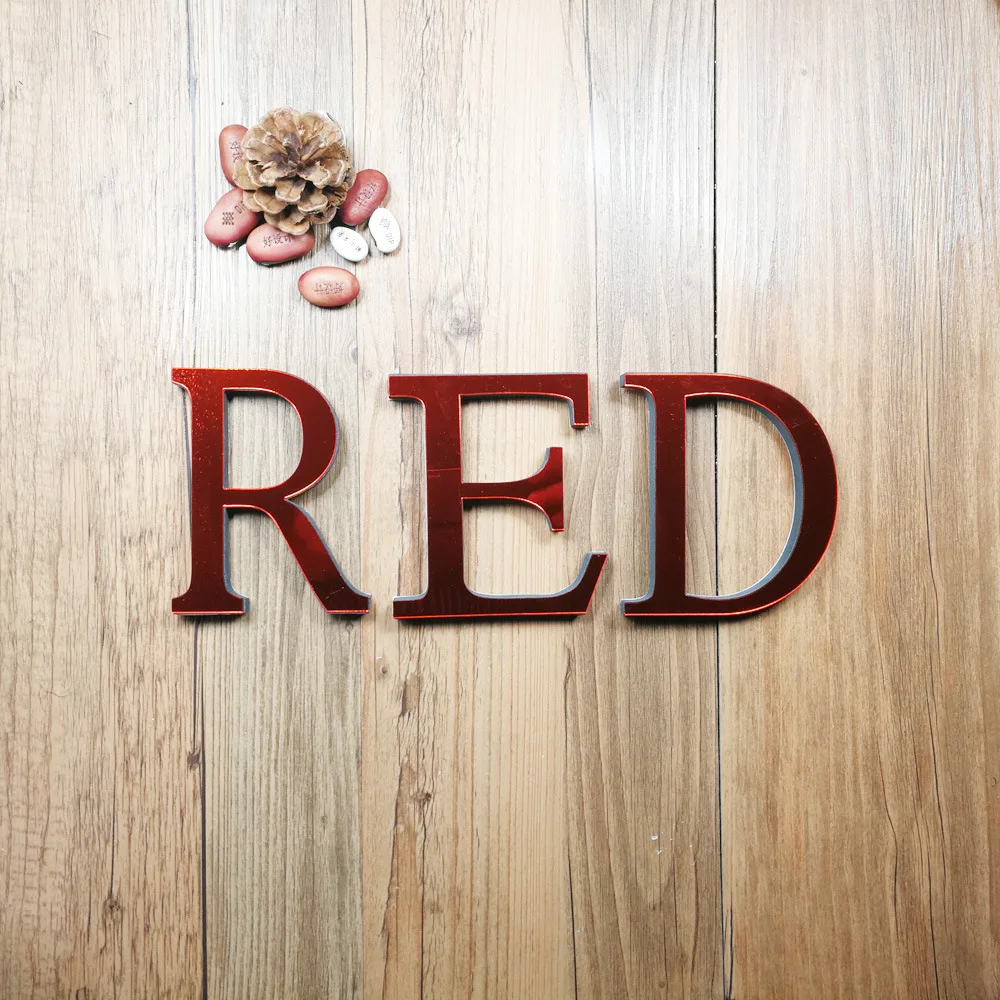 Сделай Сам красные акриловые буквы 26 английская отдельно стоящая буква Алфавит огни свадебные вечеринки комнаты украшения для дома и офиса ремесла