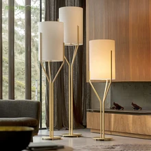Золотой светодиодный напольный светильник, тканевый навес, современный напольный светильник светодиодный светильник ing гостиная, прихожая, кабинет, диван, офисный светильник