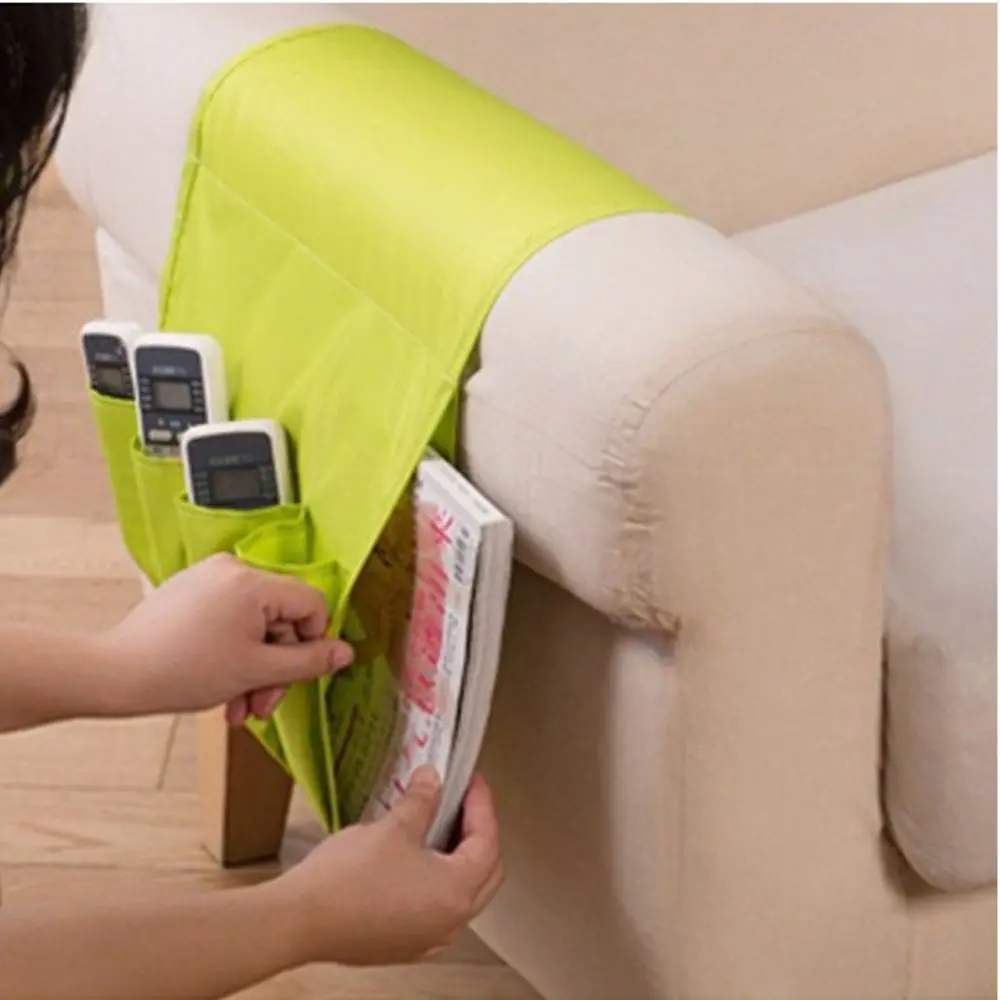 New Arrival Sofa Couch TV Remote Control Holder Arm Rest Organizer Storage Bag Pouch 4Pocket Hot