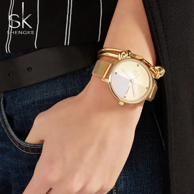 Shengke New Luxury Women Watch Famous Brands Gold Fashion Design Bracelet Watche Shengke New Luxury Women Watch Famous Brands Gold Fashion Design Bracelet Watche