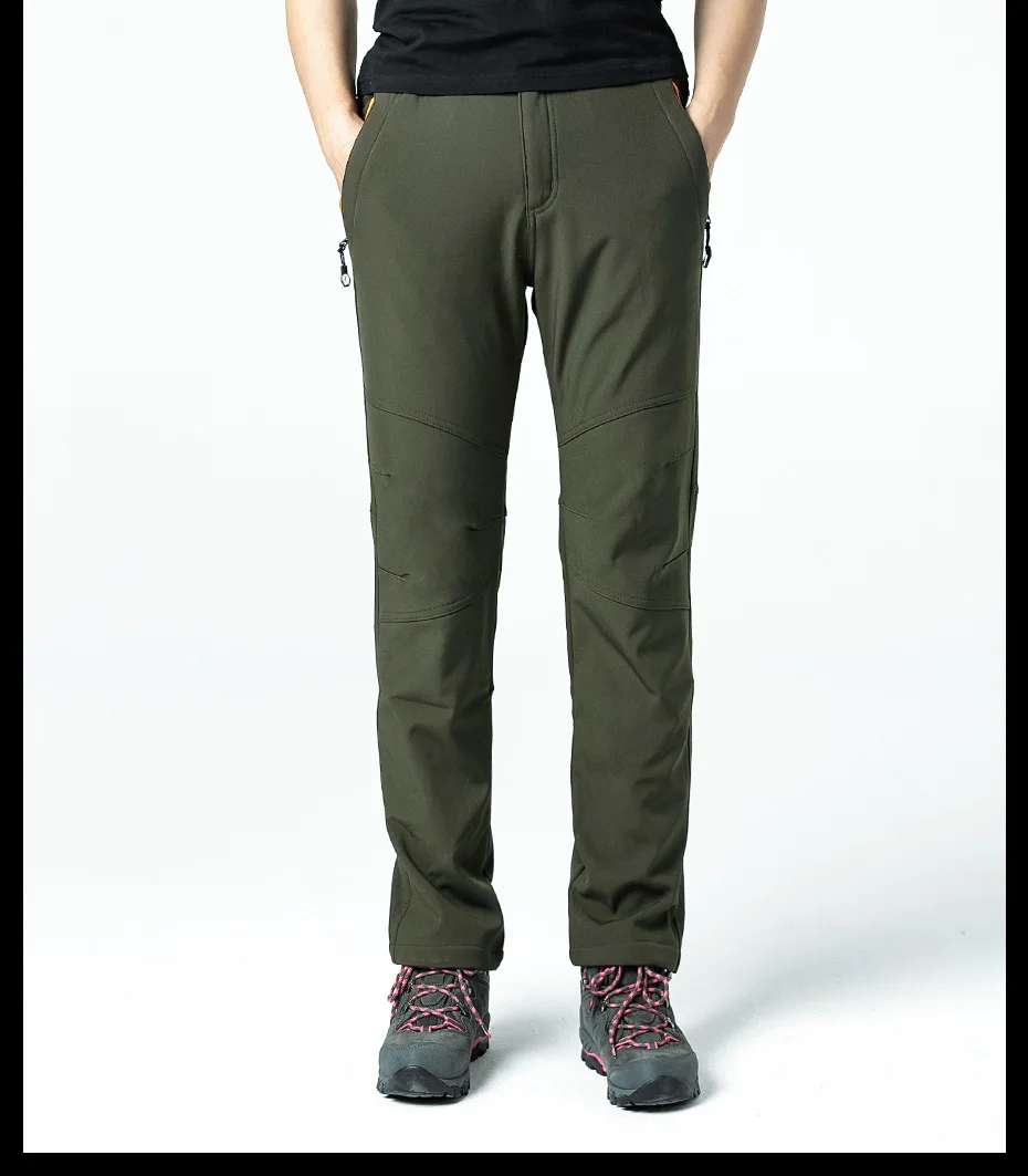 Hiking Pants Winter Woman Waterproof Hunting Trousers Softshell Fleece Warm Women's Pants Lightweight Women's Sports Pants (17)