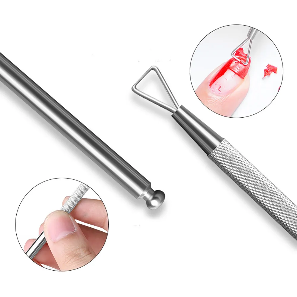 1PC stainless steel Cuticle Pusher UV Gel Polish Soak Off Remover Nail