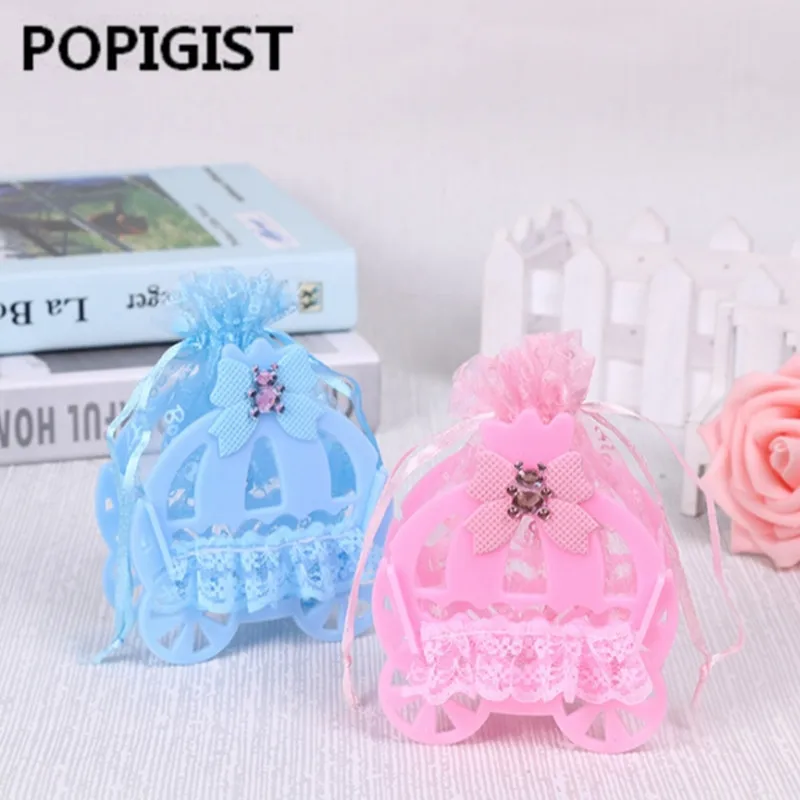 

Pumpkin Carriage Wedding Candy favor box, Lace plastic candy box,baby shower birthday gift box 12pcs