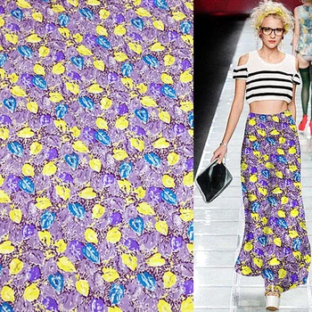 

Jacquard 100% pure silk satin silk fabric graffiti leaves print 16momme,SSC321