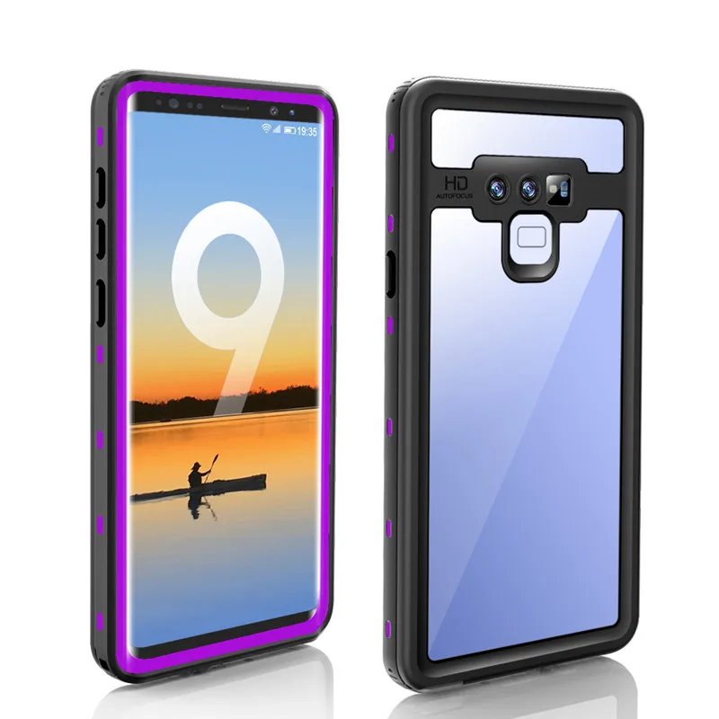 IP68 Экстремальный водонепроницаемый защитный чехол для samsung galaxy S10 S9 Plus Note9 8 герметичный пылезащитный прозрачный защитный чехол для телефона - Цвет: Purple