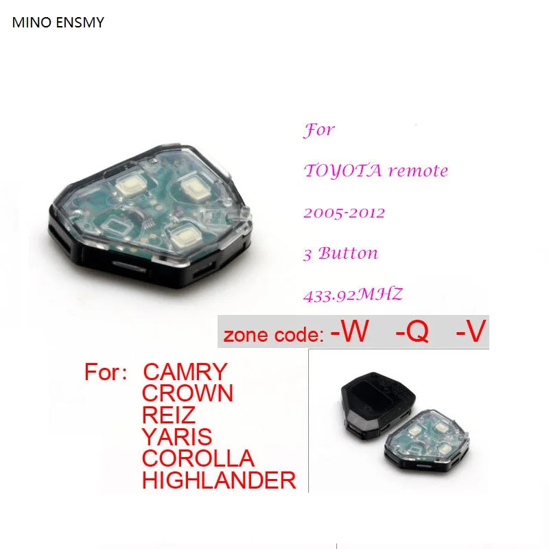 2005-2012 Авто дистанционный внутренний 433 92 МГц используется для camr 50 crown reiz yaris corolla