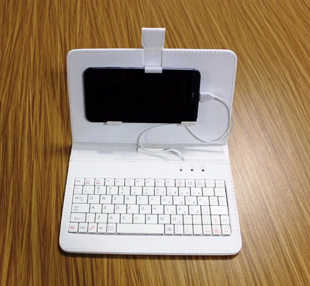 3-in-1 mobile phone case holder stand USB wired keyboard protector PU for Android OTG smartphones huawei xiaomi Samsung meizu