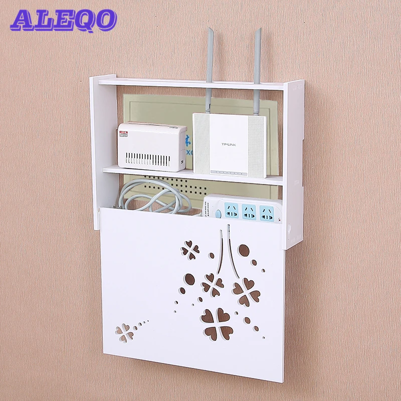 Acheter Sans fil Wifi routeur boîte PVC étagère murale suspendus Plug Board support boîte de rangement 22 Style