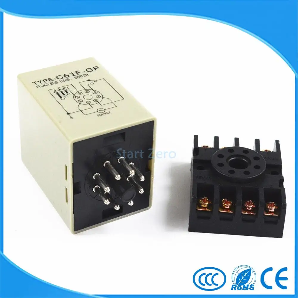 C61F GP AC 220V 50/60Hz 8 Pin Liquid беспоплавковый выключатель регулятора уровня Controller с