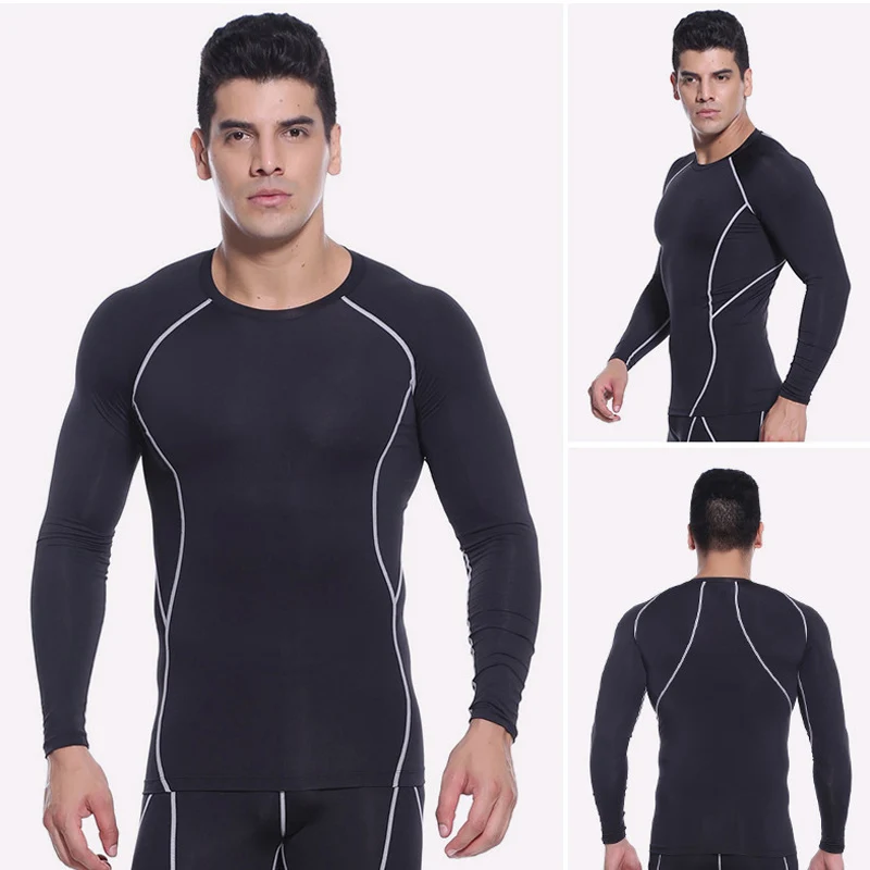 Short/Long Sleeve Quick Dry Bodybuilding Sport T-shirt Running Shirt Men Compression Top Gym T Shirt Men Fitness Tight Rashguard