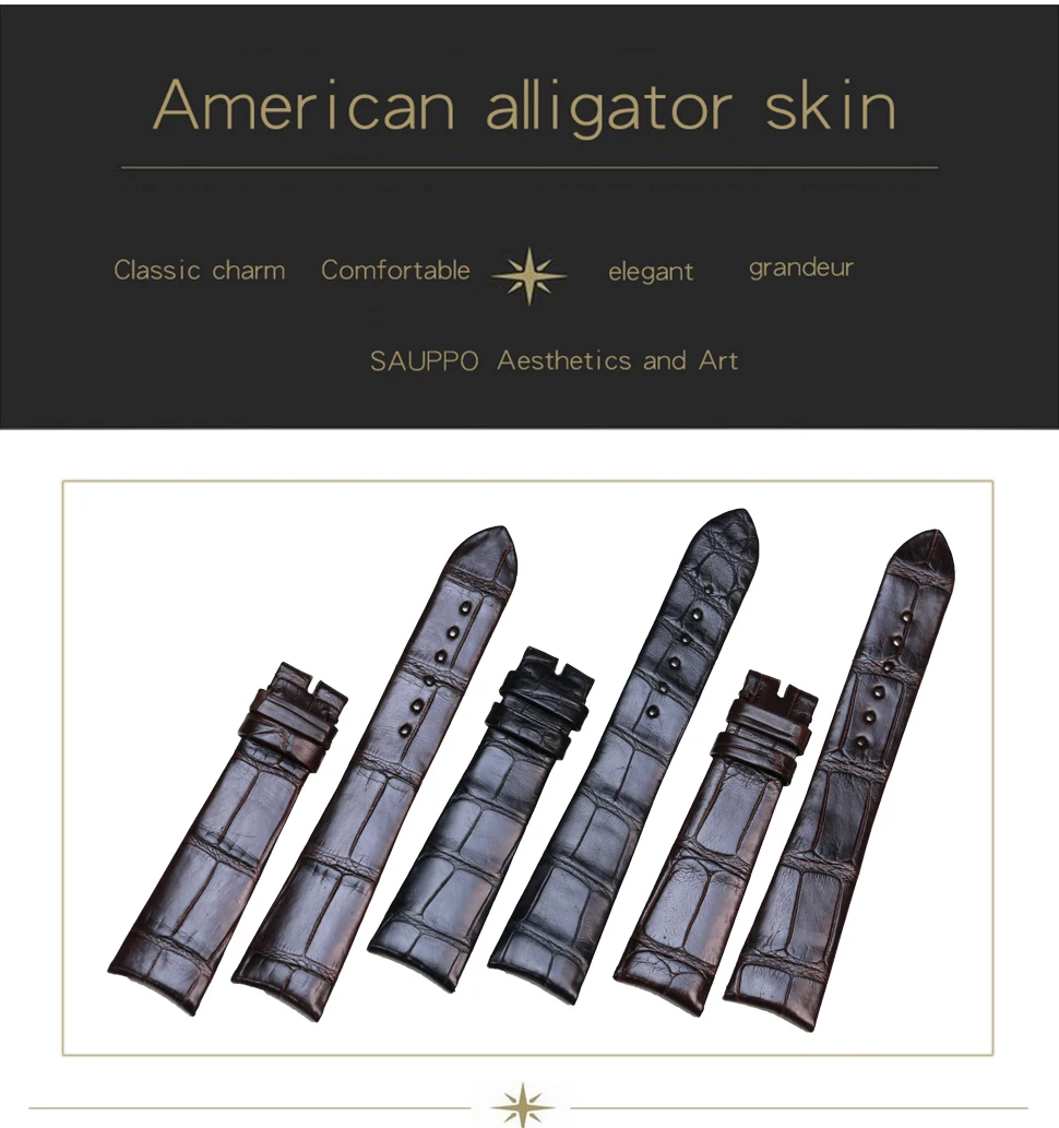 SAUPPO ремешок для часов из кожи аллигатора с бамбуковым покрытием аксессуары для мужских часов ремешок для часов подходит для Girard-Perregaux