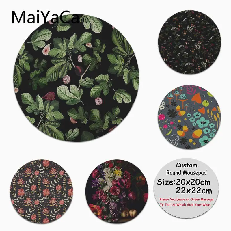 

MaiYaCa In Stocked Wild Foliage Anti-Slip Durable Silicone Computermats Rubber Mouse pad Computer Game Tablet Round Mousepad