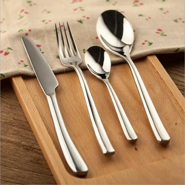 High grade Cutlery Set 4 Pieces Stainless Steel Knife Fork Set Food