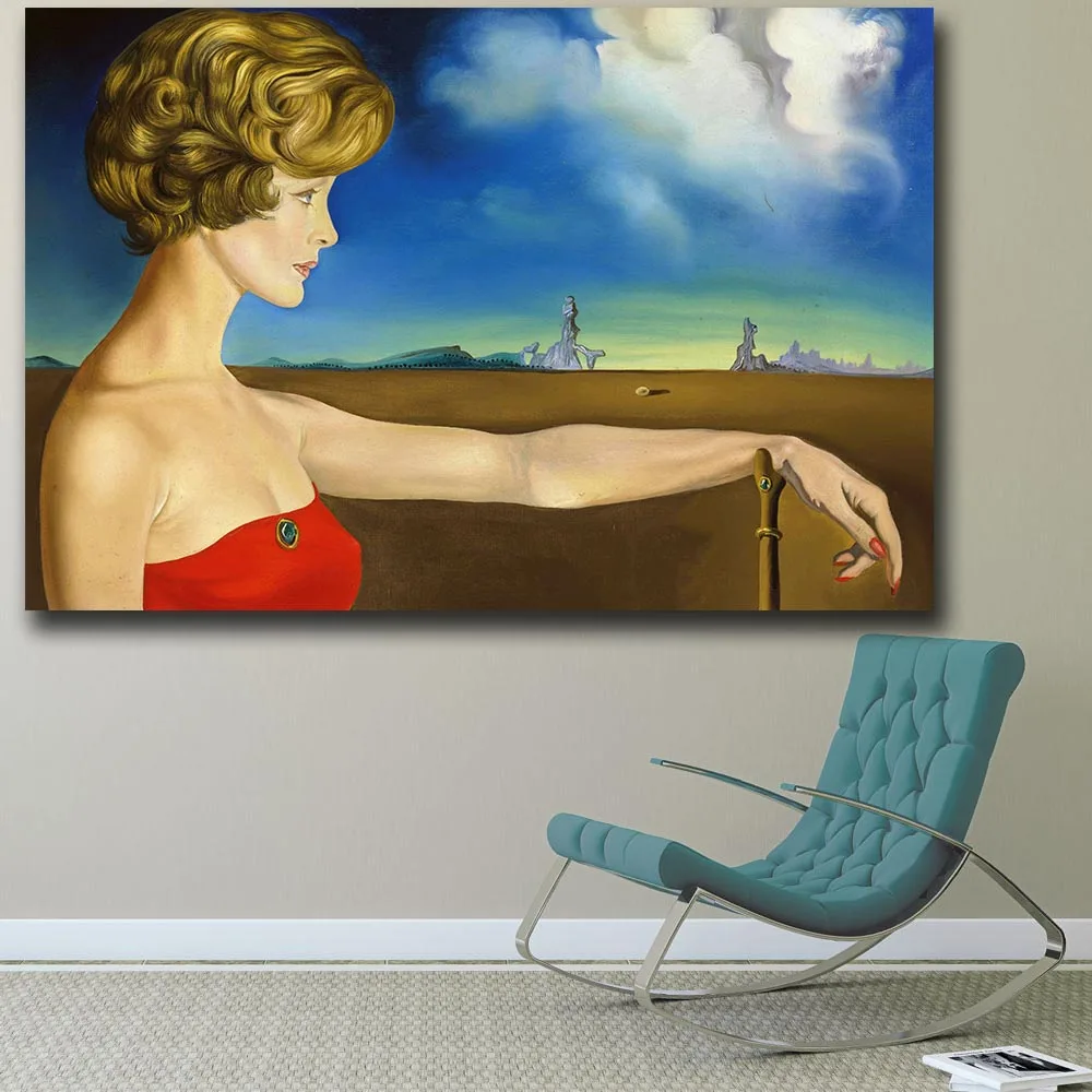 Young Woman in a Landscape by Salvador Dalí