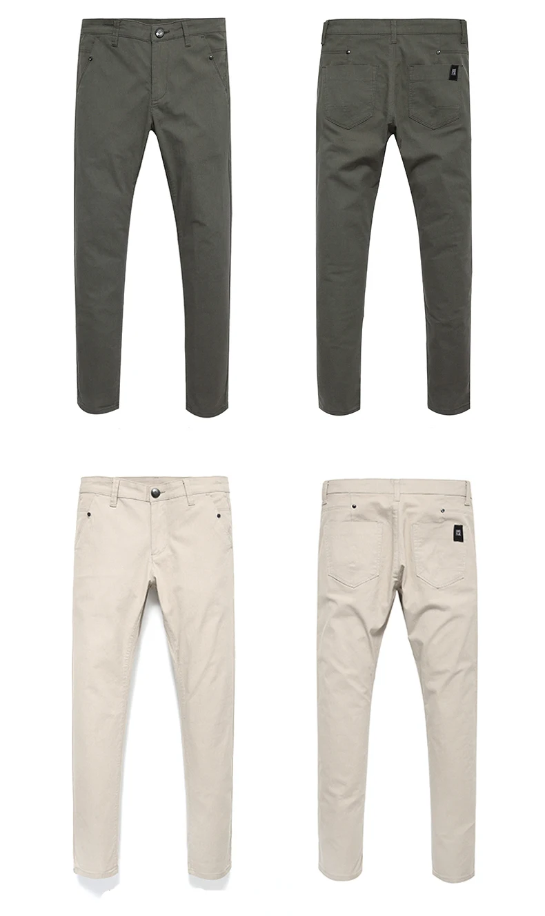 LENSTID бренд осень зима новая мода тонкие прямые мужские повседневные брюки Классические хлопковые мужские рабочие брюки цвета хаки BC851