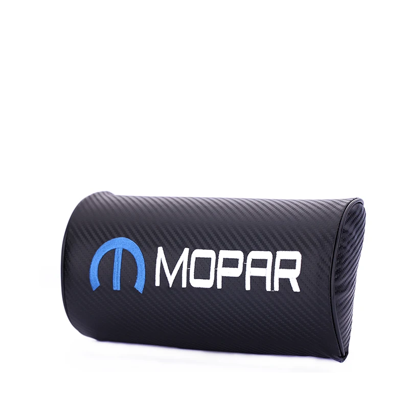 Вышивка для MOPAR эмблема автомобиля из углеродного волокна Стиль Подголовник мягкая подушка для шеи для Chrysler jeep ford chevrolet bmw аксессуары
