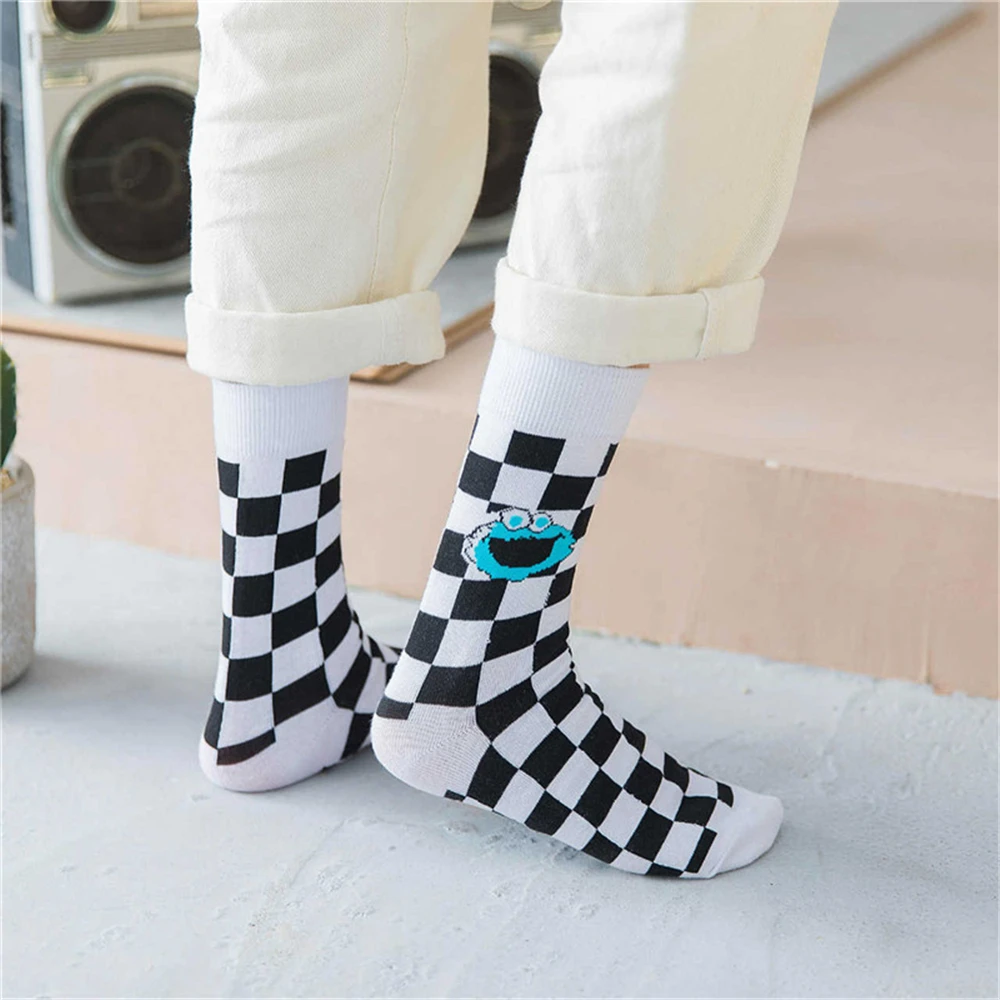 Women's Funny Cartoon Crew Harajuku Hip Hop Street Art Cotton Tube socks Lover's Gift Socks For Summer Autumn