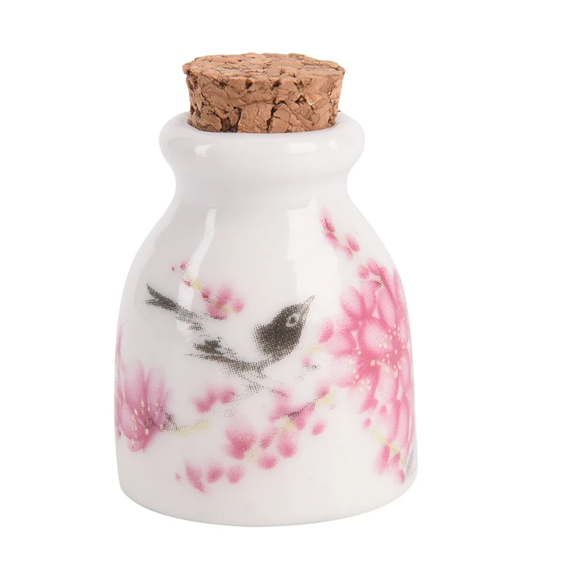 1 шт. акриловое мини-жидкие, сухие глиттеры бутылка пион/Magpie с принтом керамический стеклянный Dappen Блюдо чаша чашка с деревянная крышка - Цвет: pink