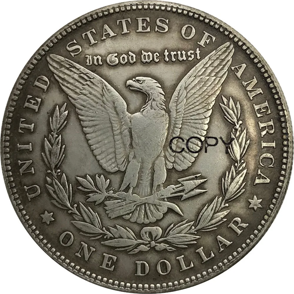 

1885 United States of America 1 One Dollar Morgan Dollar Cupronickel Silver Plated Copy Coins
