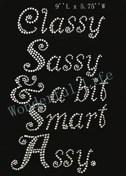

Free shipping Classy Sassy white hot fix rhinestone motif designs white crystal color