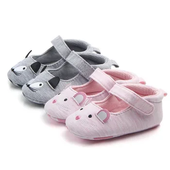 

DHL 100pair Newborn Girls Boy First Walkers Mouse Cat Soft Sole Newborn Shoes 0-18M Baby First Shoes Cute