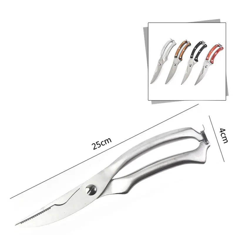 

(250mm)Scissors Household scissors Kitchen Chicken Bone scissor Made by stainless steel Cutter Cook Tool shear cut Duck Fish