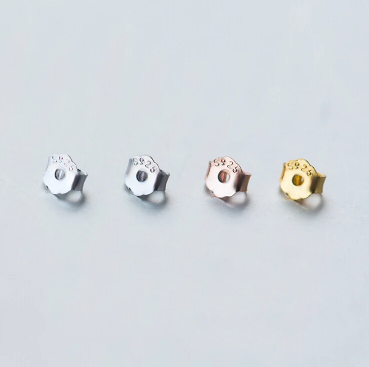 S92 Solid Sterling SIL Butterfly Clutches Post Earring Backs Earnuts Stoppers DIY A2763 | Украшения и аксессуары