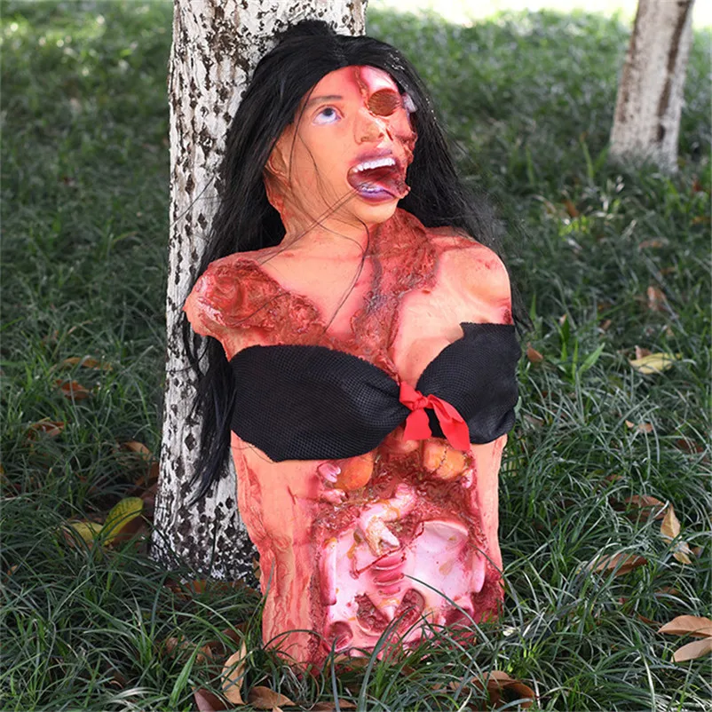 

Halloween Decoration for Home Ktv Bar Haunted House Escape Horror Ornaments Simulation Latex Bloody Woman Ghost Creepy Corpse