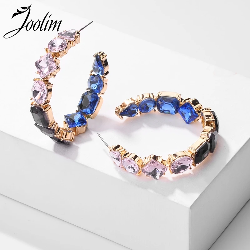 

Joolim Cubic Zirconia Pave Hoop Earring C Shape Earring Party Earring