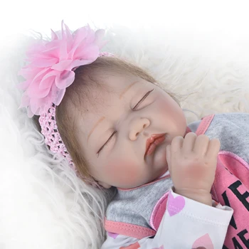 Lifelike Reborn Doll Cloth Body 22 55 cm Realistic Sleeping Girl Princess Lovely Baby Dolls