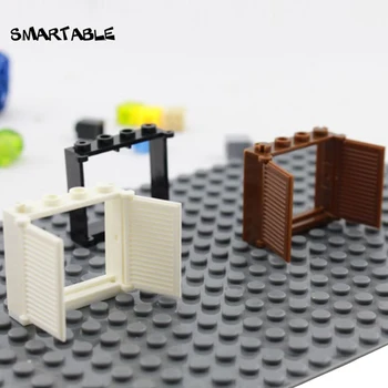 オンライン Smartable 窓枠で 1 × 4 × 3 段ボール窓ビルディングブロック部品おもちゃ互換性すべてのブランド 3853 + 3856 市玩具 20 ピース/ロット