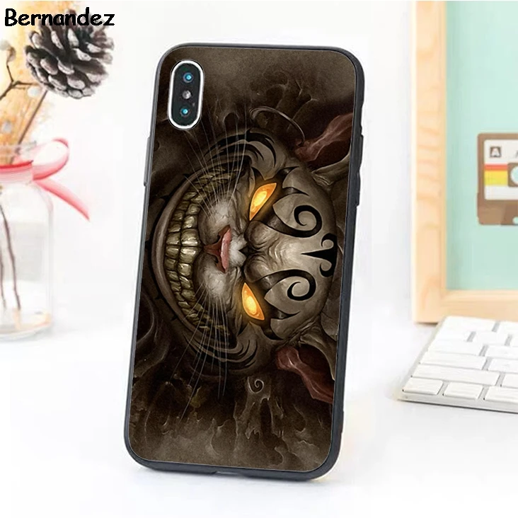 Bernandez Alice Madness Returns cat черный ТПУ чехол для телефона iPhone 6 S 7 8 Plus X XR XS max 5s Galaxy S6 S7 S8 S9 |