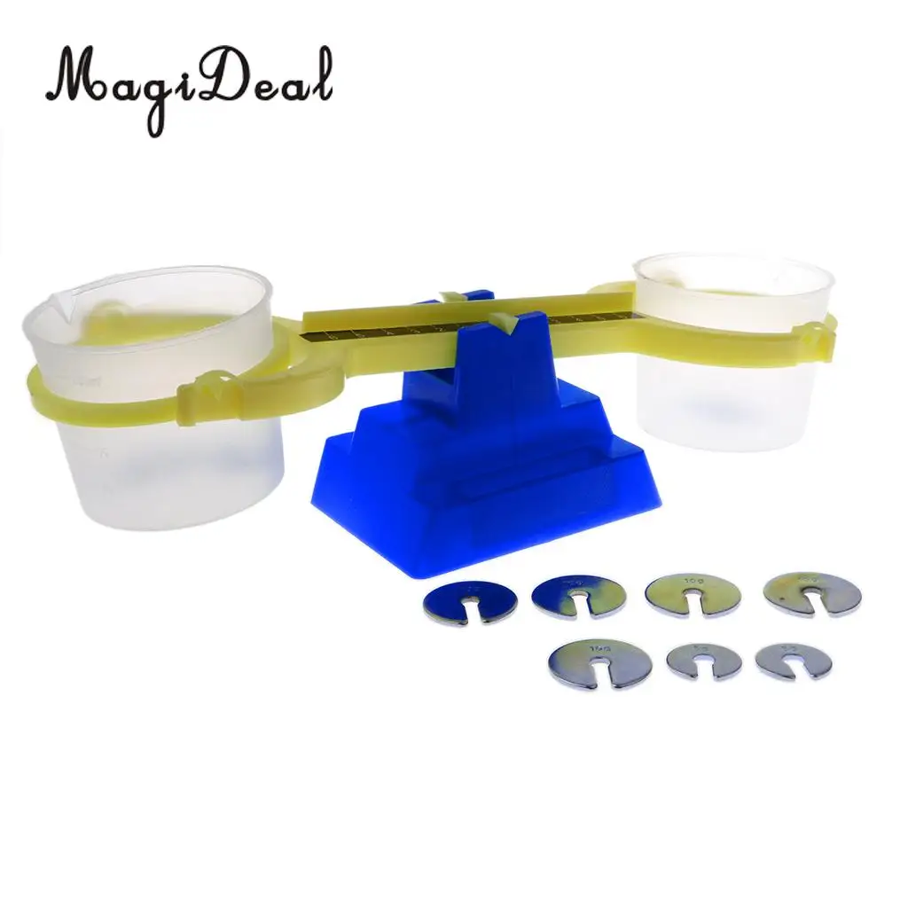 MagiDeal Balance Beam Weighing Scale Early Childhood Training Math Educational Toy Baby Kids Mathematics Game Toy