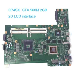 G74SX GTX560M 2 ГБ GPU материнской N12E-GS-A1 2D ЖК-дисплей разъем для ASUS G74SX ноутбук материнская плата HM65 100% тестирование