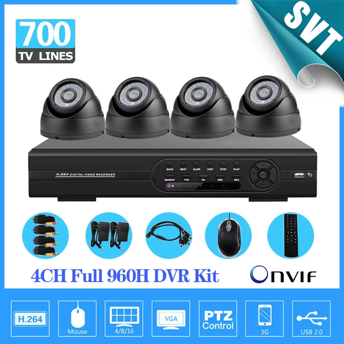 

4ch full 960h D1 Kit CCTV 3g wifi DVR recorder 700TVL Day Night Security Camera Surveillance Video System 4 ch SK-104