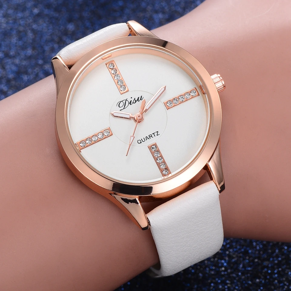 

2018 Leather Strap Women Watches Disu Top Luxury BrandCasual Ladies Sport Creative Female Business Dress Wristwatches DS068