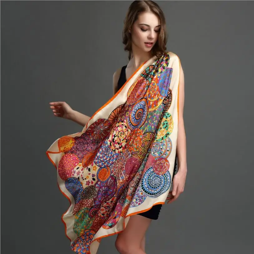 100 Natural Silk Square Scarves Women Fashion Printed Pure Silk Scarf Large High Quality Jm098 