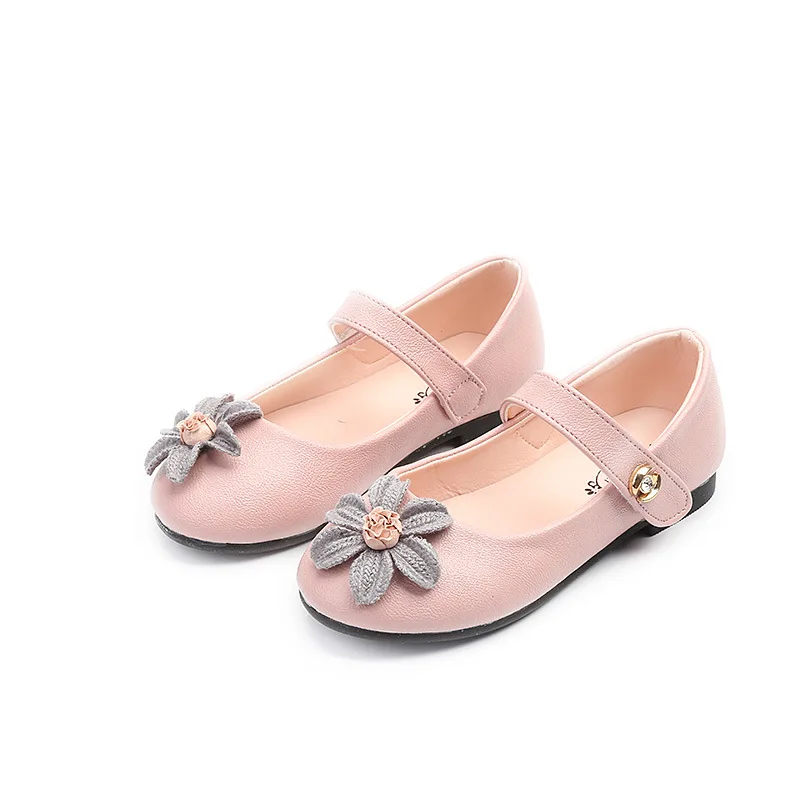 

2019 Spring Autumn Girls Shoes Leather Shoes Children Flat With Little Baby Girls Footwear Soft Bottom Shoes Princess Shoes
