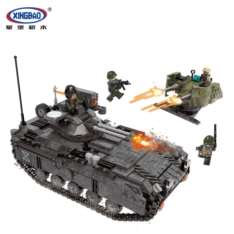 

Xingbao 06018 1049Pcs Military Building Blocks Armoured Vehic Model Building Kits Educational Toys LegoINGlys Building Bricks