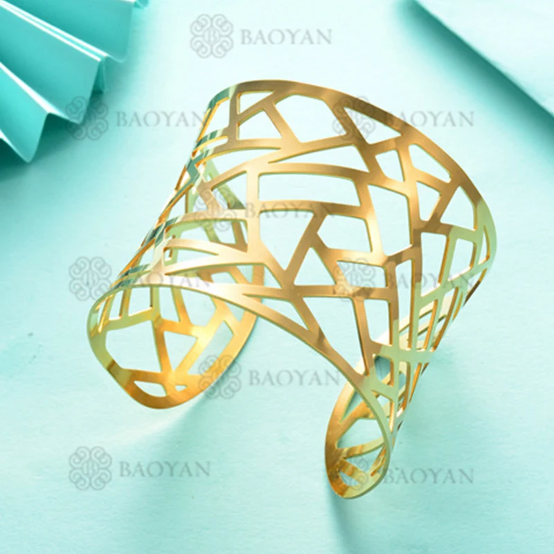 BAOYAN 316L из нержавеющей стали золотистый серебристый простой стиль модный браслет