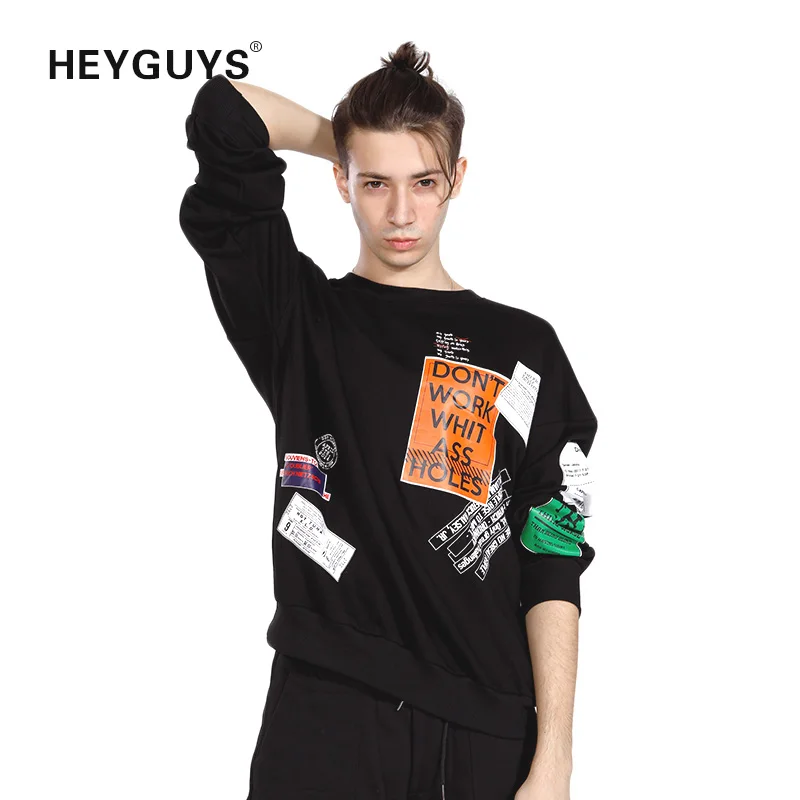 HEYGUYS Мода Европа США high street sweatershirts для мужчин прохладный хип хоп одежда Лидер