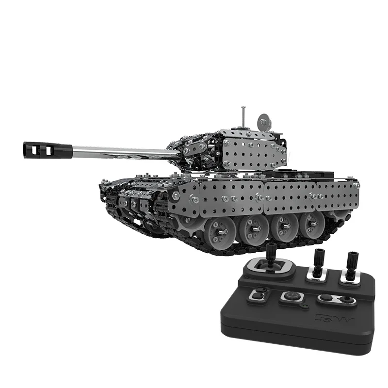 

New RC Stainless Steel Assembly Remote Control Tank Kit RC Military Tank Set Bricks Compatible With Model Building Blocks