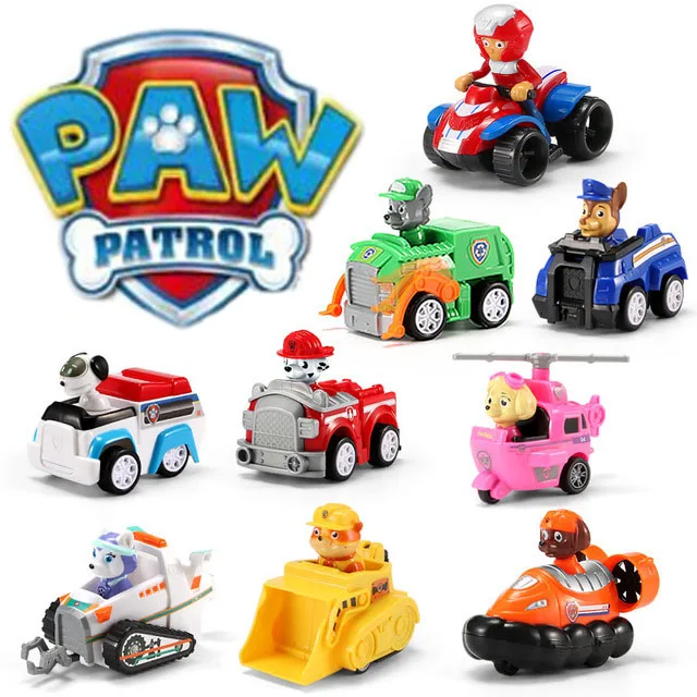 

9pcs/set Paw Patrol Dog Back Car patrulla canina Action Figure no Retail Box Dog Car Plastics Toy set Anime Kids Birthday Toy