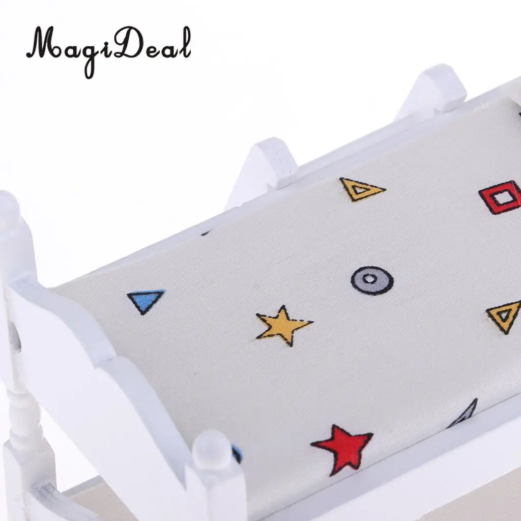 1/12 Scale Lovely Dollhouse Miniatures Kids Bedroom Furniture Bunk Bed White