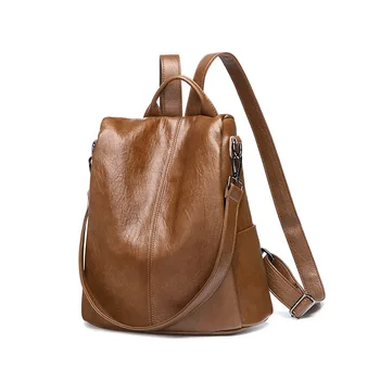 

Vintage Black Brown Leather designer new Women Backpack For Teenage Girls School Bags Bookbag Travel Backpacks High Quality C851