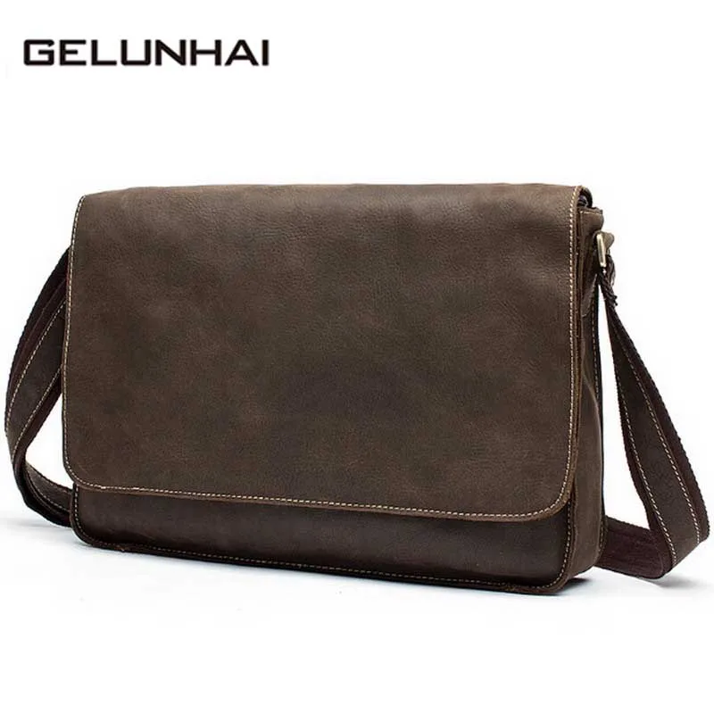 

2019 Time-limited New Arrival Polyester Man Bag Crazy Horse Leather Shoulder Genuine Cowhide Men Messenger Bags Crossbody Male