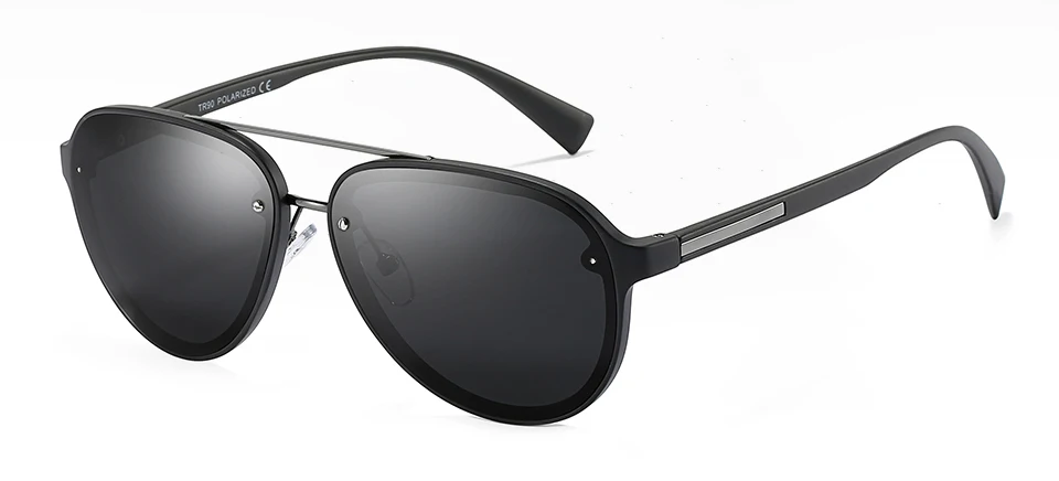 Peekaboo мужские поляризованные солнцезащитные очки TR90 Ультра светильник TAC 1,1 линзы ретро солнцезащитные очки для мужчин Поляризованные uv400 матовый черный - Цвет линз: matte black