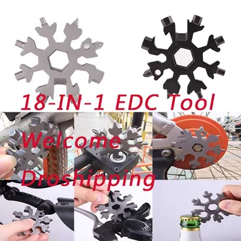 

Droshipping EDC Tool 18-in-1 EDC Tool card combination Compact and portable outdoor products Snowflake tool card