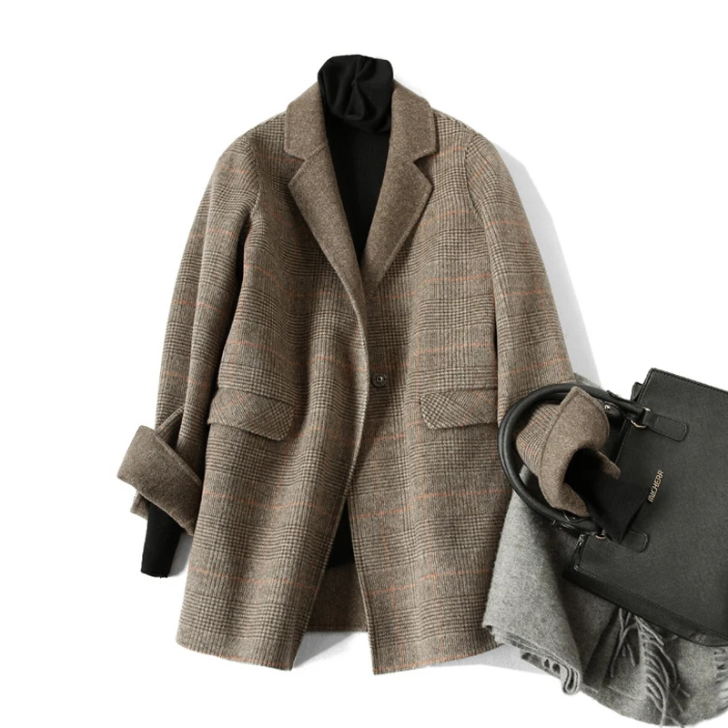 

Spring Autumn Wool Coat Women Clothes 2019 Women Coats and Jackets Korean Vintage Woolen Jacket Outwear Abrigo Mujer ZT2545