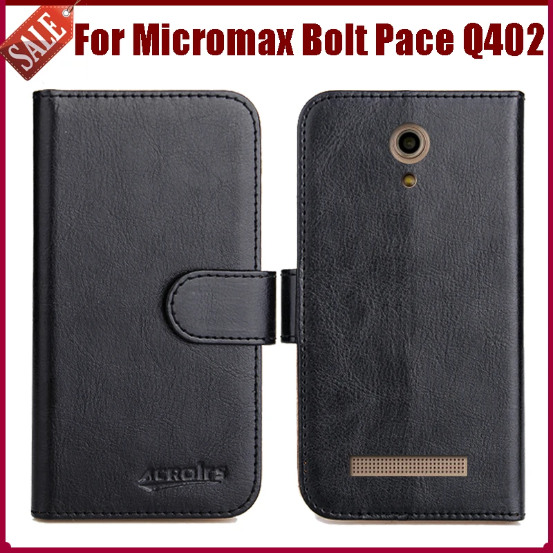 

Hot Sale! Micromax Bolt Pace Q402 Case High Quality 6 Colors Fashion Leather Exclusive Protective Cover Phone Bag